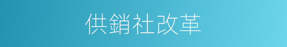 供銷社改革的同義詞