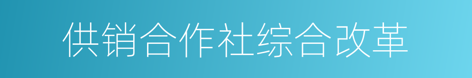 供销合作社综合改革的同义词