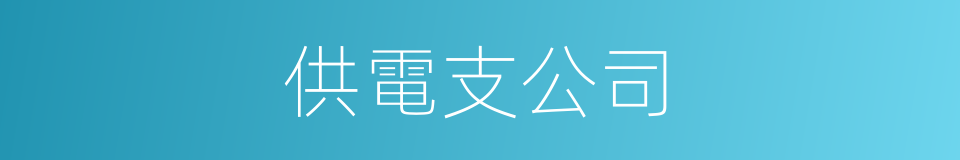 供電支公司的同義詞