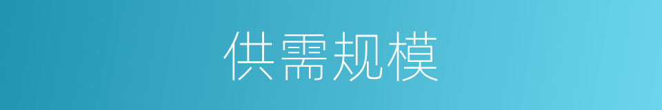 供需规模的同义词
