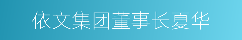 依文集团董事长夏华的同义词