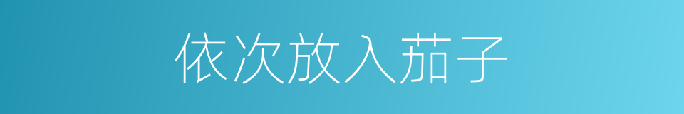 依次放入茄子的同义词