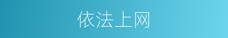 依法上网的同义词