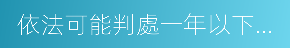 依法可能判處一年以下有期徒刑的同義詞