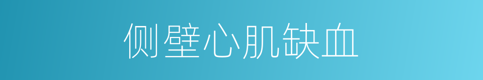 侧壁心肌缺血的同义词