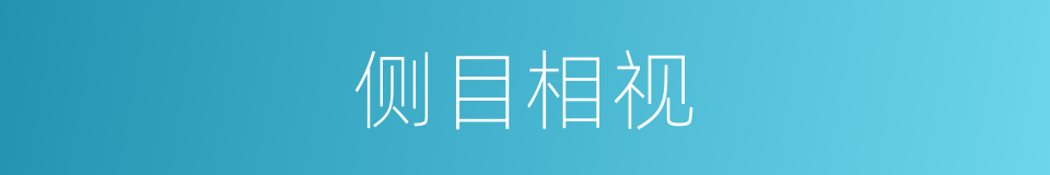 侧目相视的意思