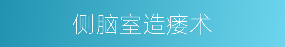 侧脑室造瘘术的同义词