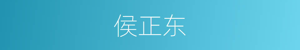侯正东的同义词