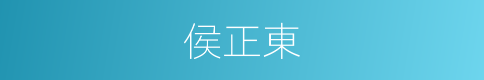 侯正東的同義詞