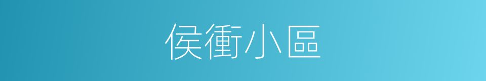 侯衝小區的同義詞