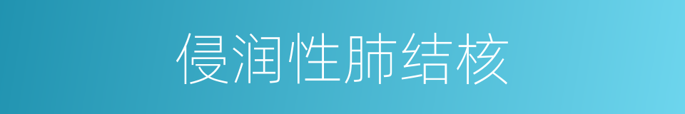 侵润性肺结核的同义词