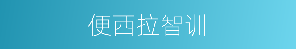 便西拉智训的同义词
