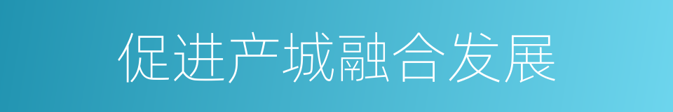 促进产城融合发展的同义词