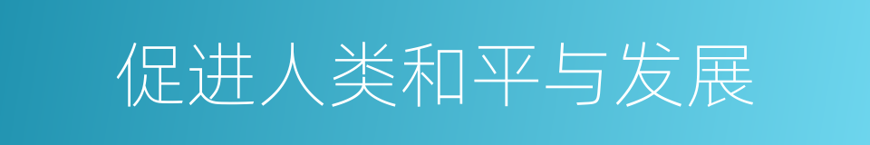 促进人类和平与发展的同义词