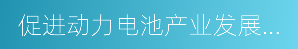 促进动力电池产业发展行动方案的同义词