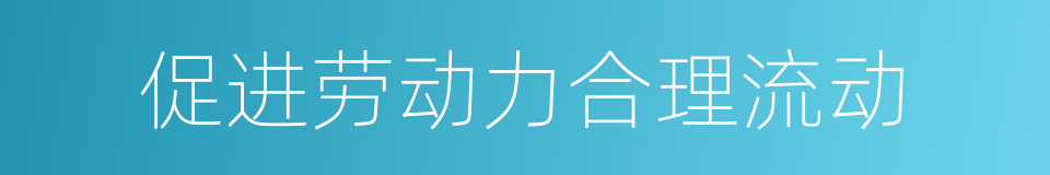 促进劳动力合理流动的同义词