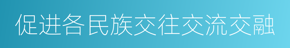 促进各民族交往交流交融的同义词