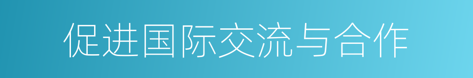 促进国际交流与合作的同义词