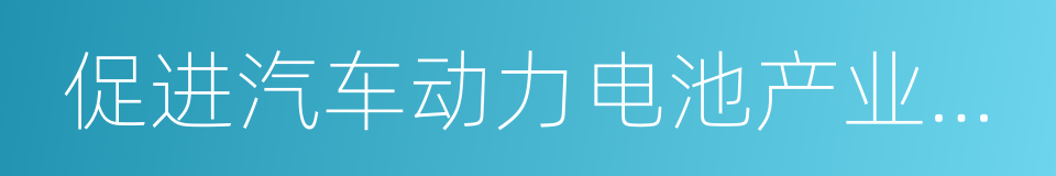 促进汽车动力电池产业发展行动方案的同义词