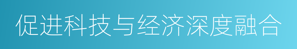 促进科技与经济深度融合的同义词