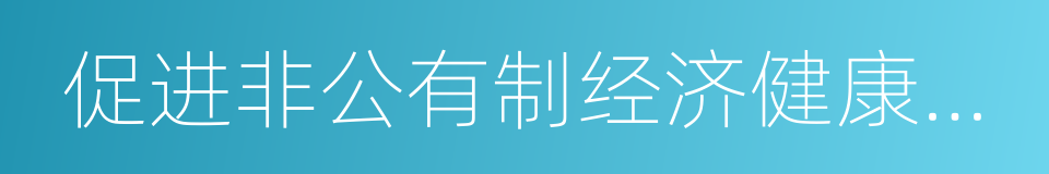 促进非公有制经济健康发展的同义词