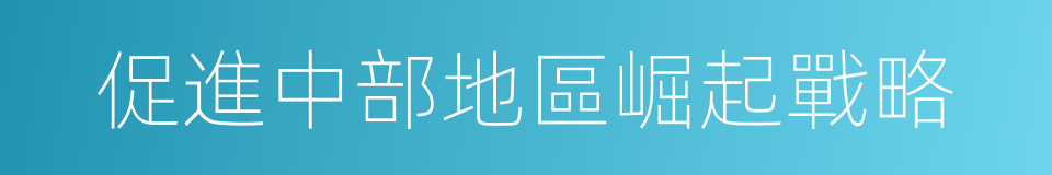 促進中部地區崛起戰略的同義詞