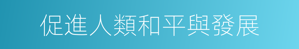 促進人類和平與發展的同義詞