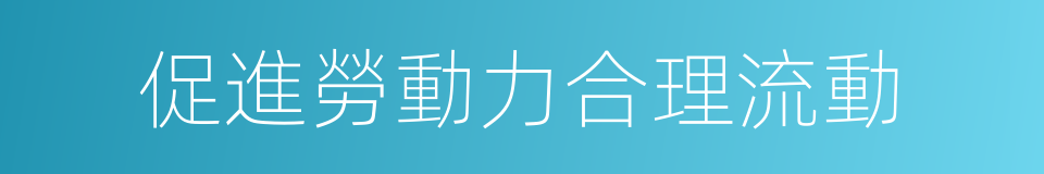 促進勞動力合理流動的同義詞