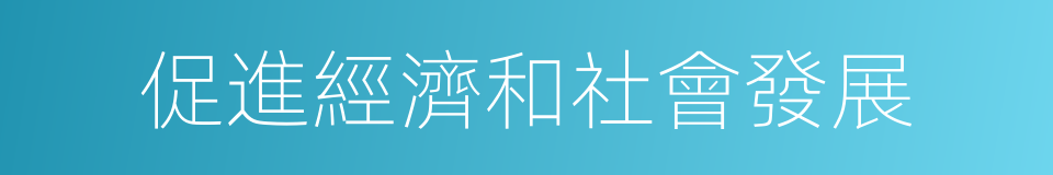 促進經濟和社會發展的同義詞