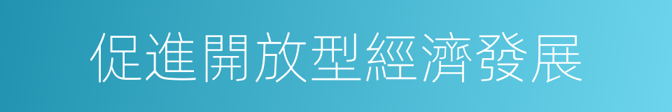 促進開放型經濟發展的同義詞