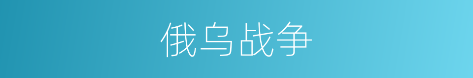 俄乌战争的同义词
