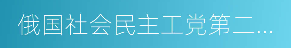 俄国社会民主工党第二次代表大会的同义词