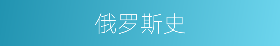 俄罗斯史的意思