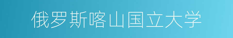 俄罗斯喀山国立大学的同义词