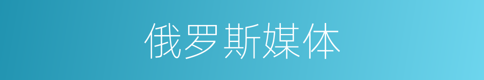 俄罗斯媒体的同义词