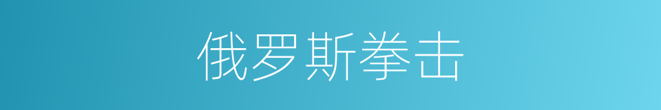 俄罗斯拳击的同义词