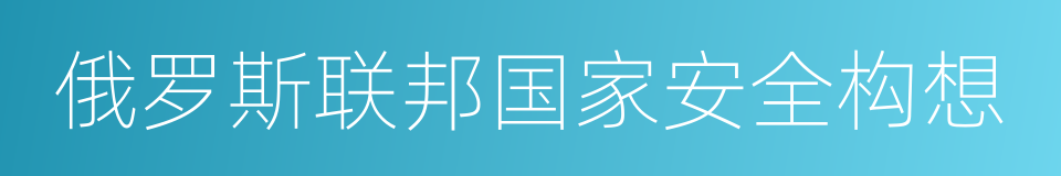 俄罗斯联邦国家安全构想的同义词