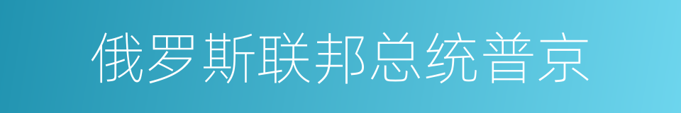 俄罗斯联邦总统普京的同义词