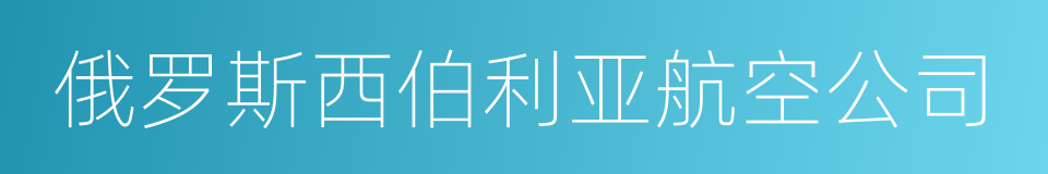 俄罗斯西伯利亚航空公司的同义词