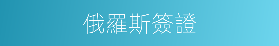 俄羅斯簽證的同義詞