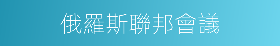 俄羅斯聯邦會議的同義詞