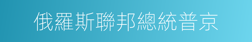 俄羅斯聯邦總統普京的同義詞