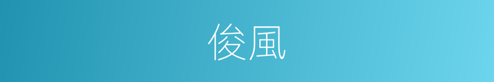 俊風的意思