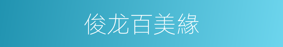 俊龙百美緣的同義詞