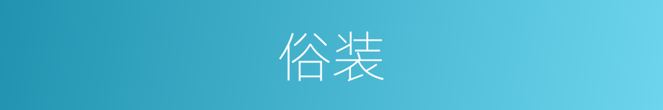 俗装的意思