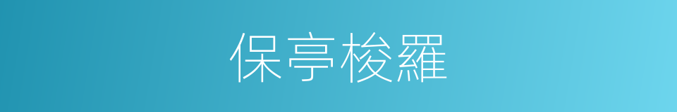 保亭梭羅的同義詞