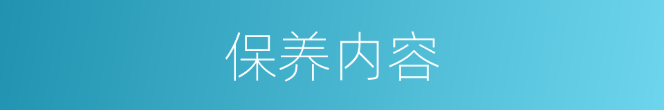 保养内容的同义词