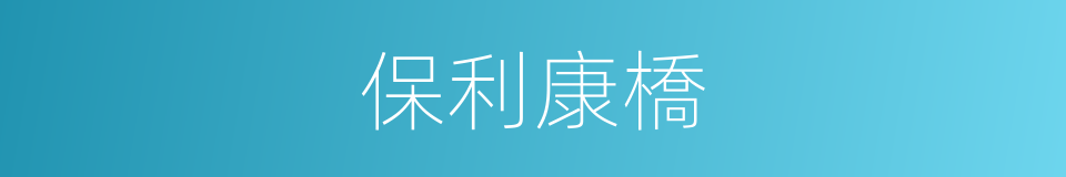 保利康橋的同義詞