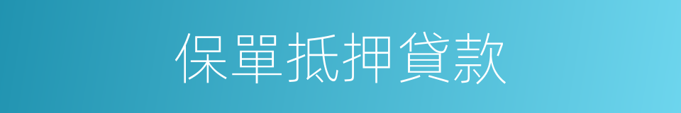 保單抵押貸款的同義詞