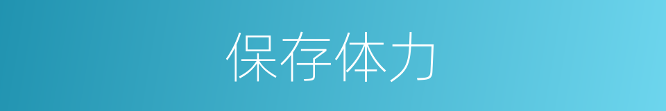 保存体力的同义词